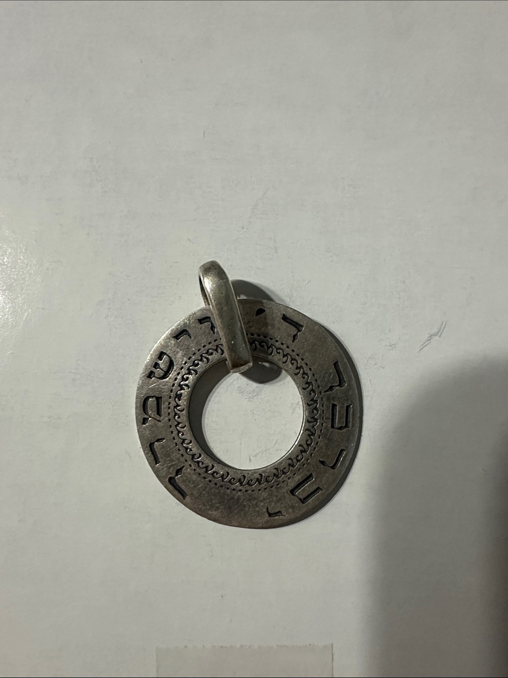 925 Real Silver Engraved circle Pendant